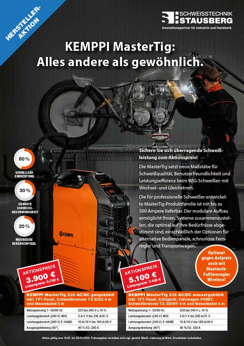 Angebotsflyer Kemppi MasterTig zum Herunterladen