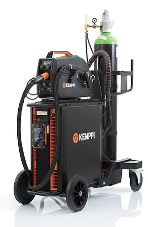 KEMPPI X8 MIG Welder mit Transportwagen und Gasflaschenhalter